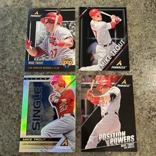 2013 Pinnacle Mike Trout Cards- Clear Vision-Looking Back-4 Cards