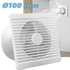 Badventilator leise Bad-Wand-Lüfter 100 mm Rückstauklappe WC Abluft Zuluft