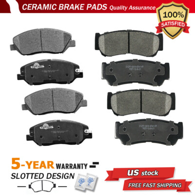 Front and Rear Disc Ceramic Brake Pads Fit for 2007 2008 2009 Hyundai Santa Fe
