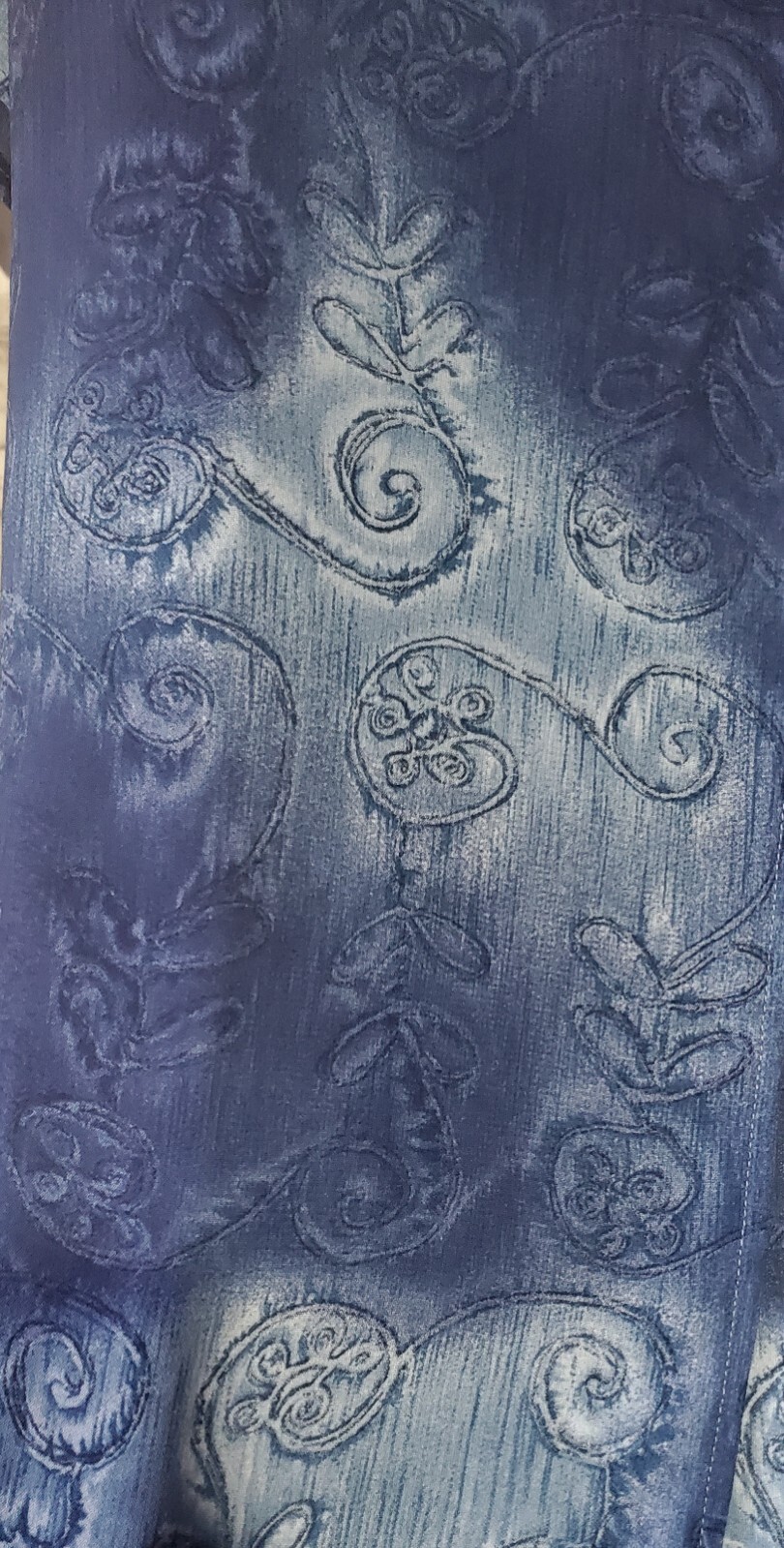 Vintage Dress U By Sharon 2pc Maxi Dress 13/14 Set Blue Water Swirls Floral EUC