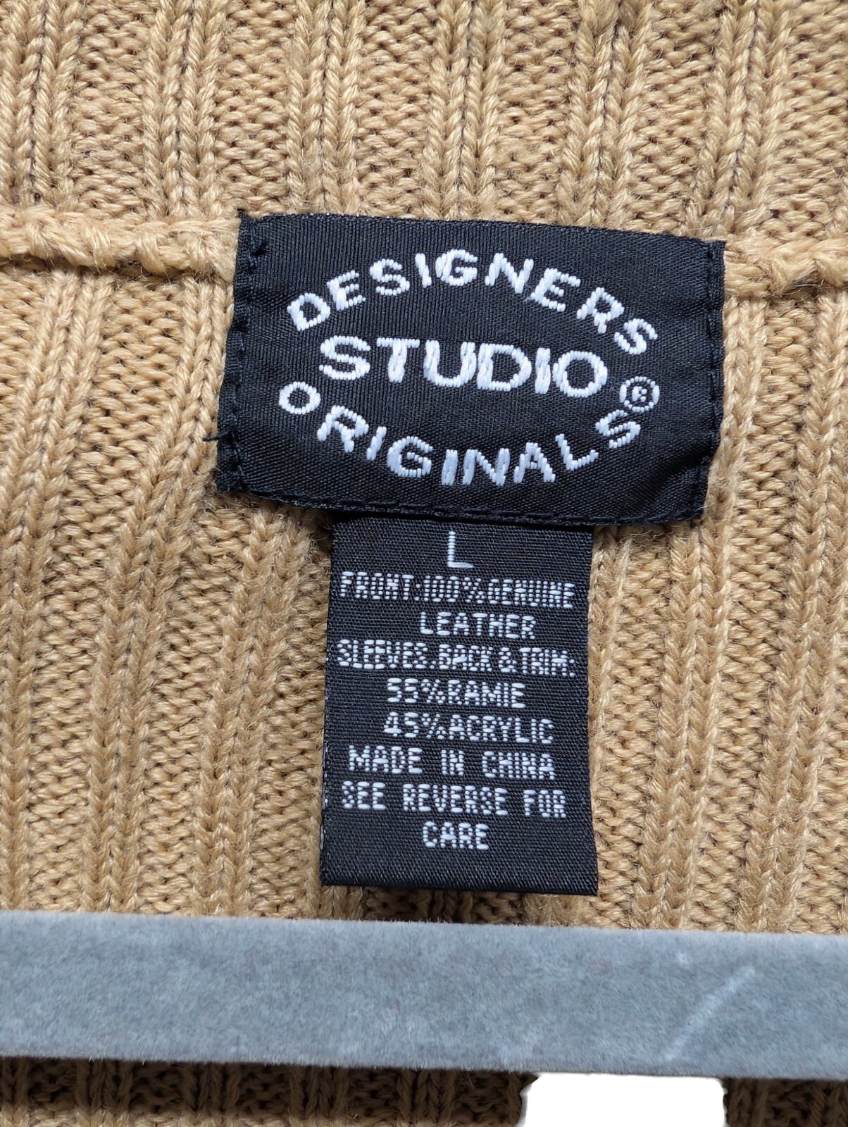 Designers Studio Suede Leather Patchwork Sweater … - image 12