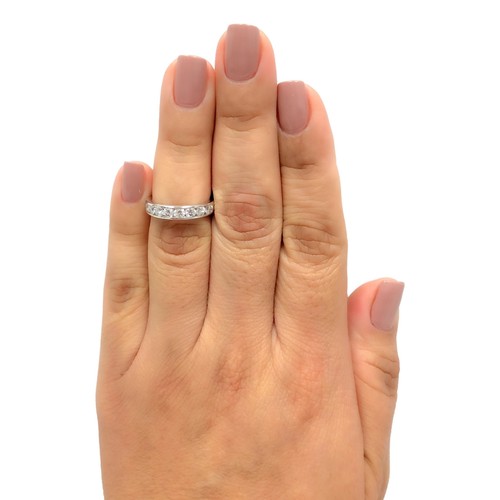 Tiffany & Co. Platinum Channel-Set 9 Stone Round Diamond .81ct Band Ring 3.9 mm - Picture 8 of 9