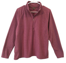 Eddie Bauer Women  s Textured Fleece Quarter Zip Long Sleeve Light Plum - Large