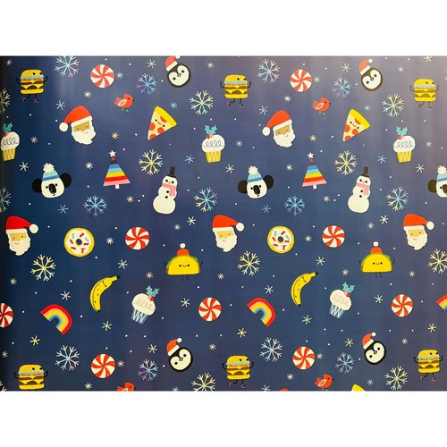 Hallmark Wrapping Paper Christmas Candy Fast Food Rainbow Pizza Burger 40 sq ft - Picture 1 of 2