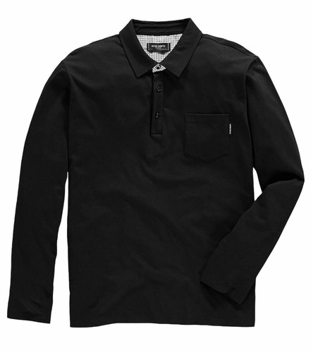 Peter Werth Mens Gents Smart Casual Black Plum Long Sleeved Polo Shirt M L New - Picture 2 of 5