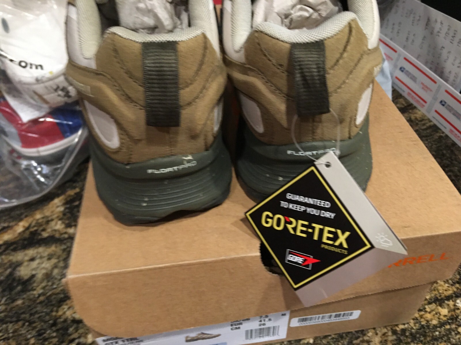 NUOVE $200 scarpe da trail running Merrell Moab Speed Zip Goretex 1TRL taglia 8