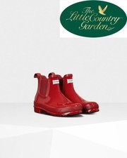 Hunter Original Gloss Red Chelsea Wellington Boots Womens Wellies