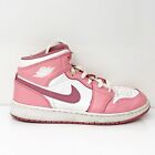 Nike Girls Air Jordan 1 Mid Dq8423-616 Pink Basketball Shoes Sneakers Size 7Y