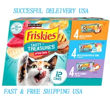 Purina Friskies Wet Cat Food, Ocean Fish and Tuna, With Chicken and Turkey - 12