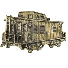 Belt Buckle Train Caboose Cutout Vintage 1976 The Great American Belt Buckle Co
