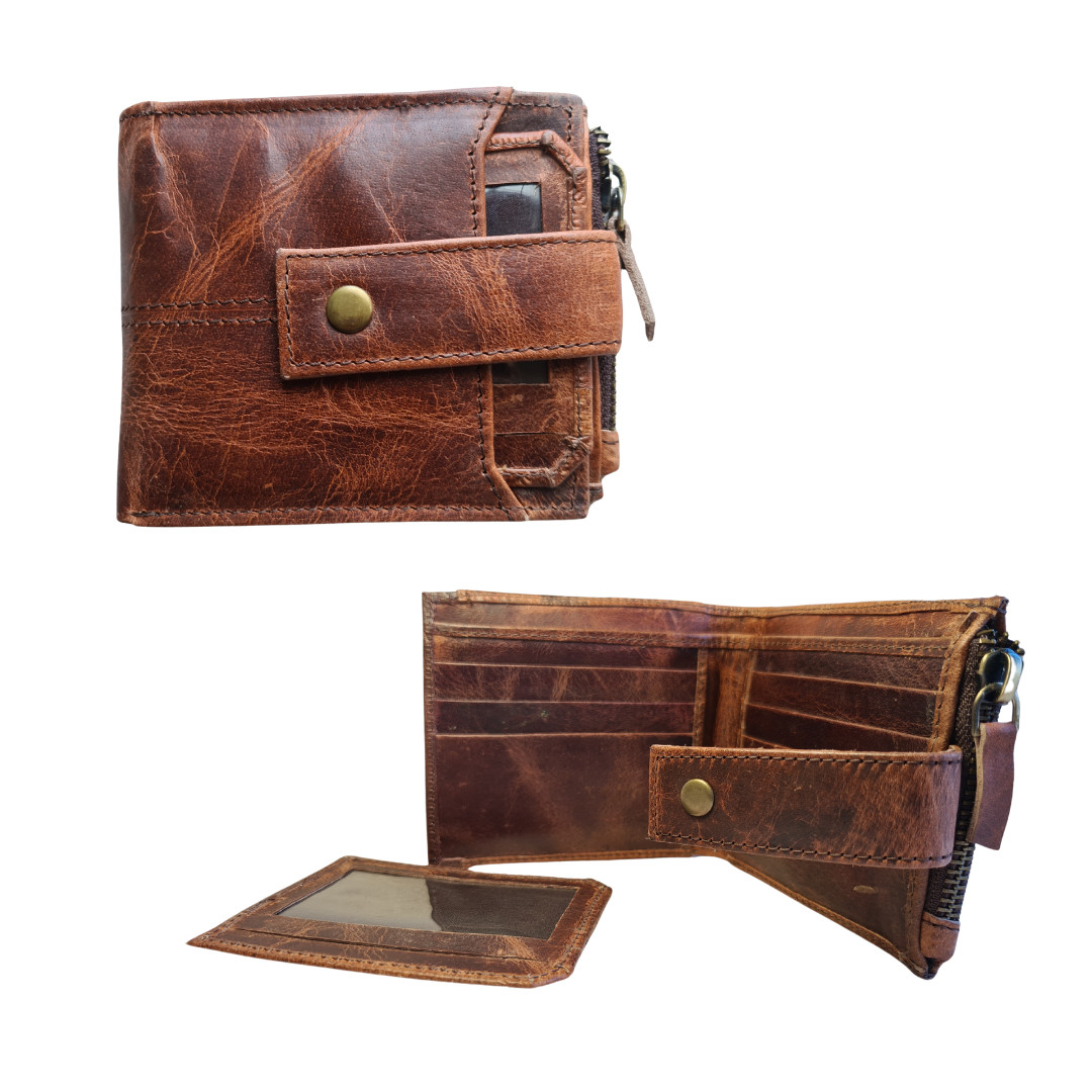 Vintage Wallet FULL-GRAIN leather, Eco Tanned + Card Holder RRP £100-150+