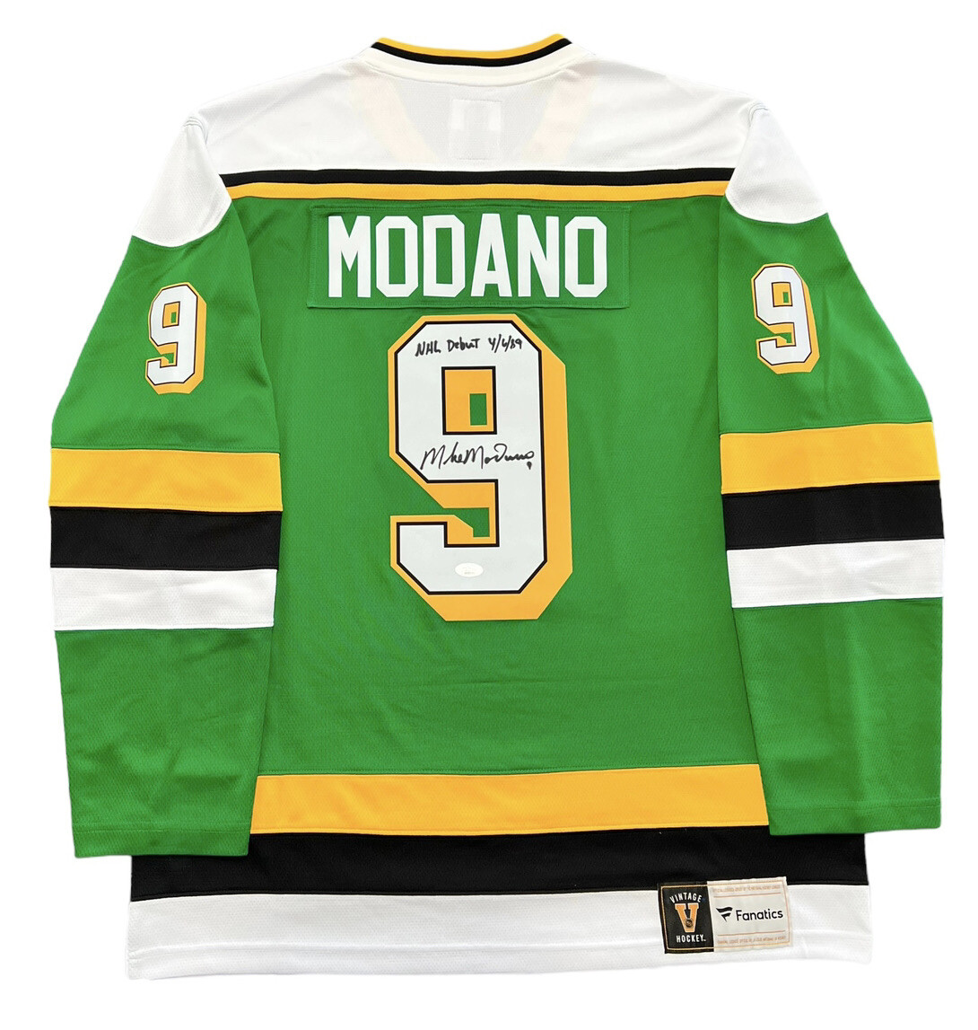 Mike Modano Minnesota North Stars Signed Jersey NHL Debut 4/6/89 HOF JSA COA