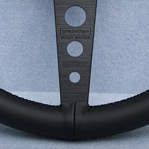MOMO Prototipo P5 Black Edition 350mm Steering Wheel Genuine Leather UK - Picture 7 of 12