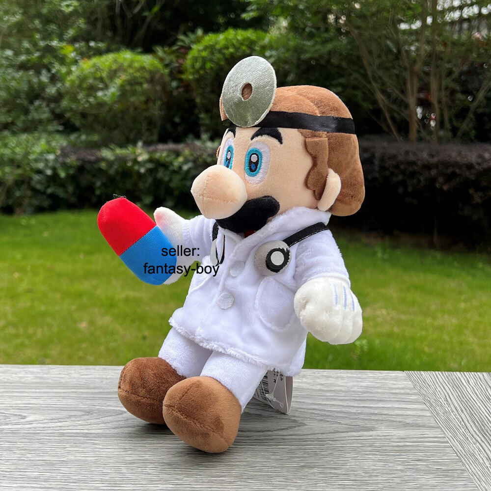 Cute Dr. Mario World Plush Super Bros Stuffed Toy Cartoon Soft