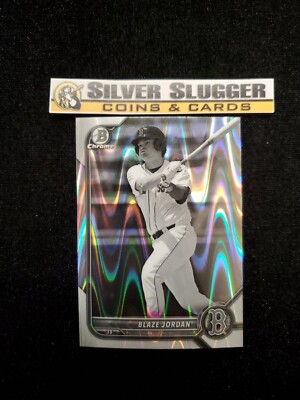 2022 Blaze Jordan Bowman Chrome Black White Raywave #BDC-24 Boston Red Sox