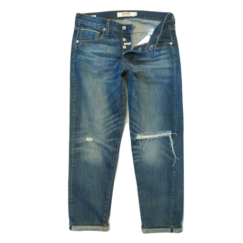 Selvedge Dylan boyfriend crop Button 