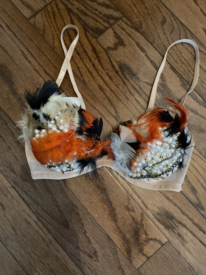 Sutiã preto fúcsia Yelena Carnaval Dançarina Africana Fantasia Tamanho 36B Fio Mardi - Imagem 3 de 4