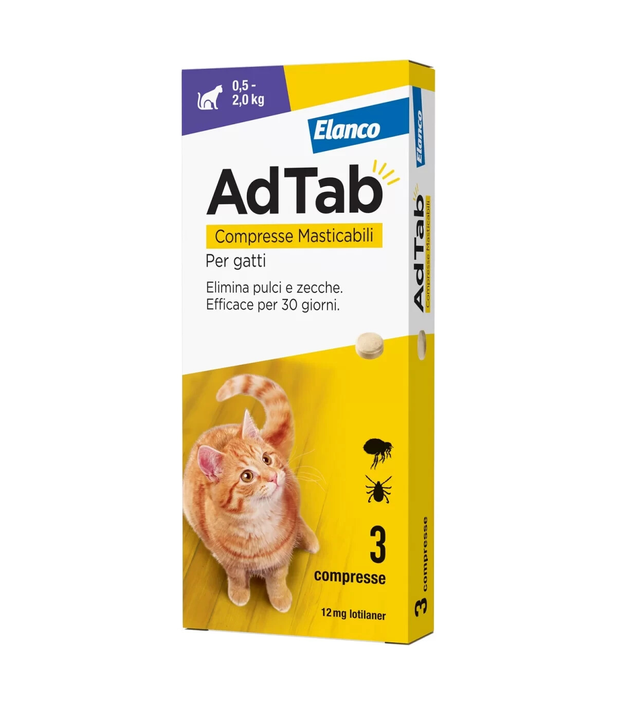 Adtab Antiparassitario Per Gatti 0,5-2Kg Da 3 Compresse 12Mg - Immagine 3