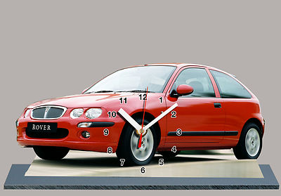 Horloge Miniature Rover 25 Coupé – Argent, 20x30 Cm, Fabrication Française, Année 1999
