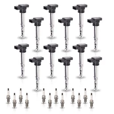 12X Ignition Coil & 12X Spark Plug for 03-12 Bentley Continental W12 6.0L UF542