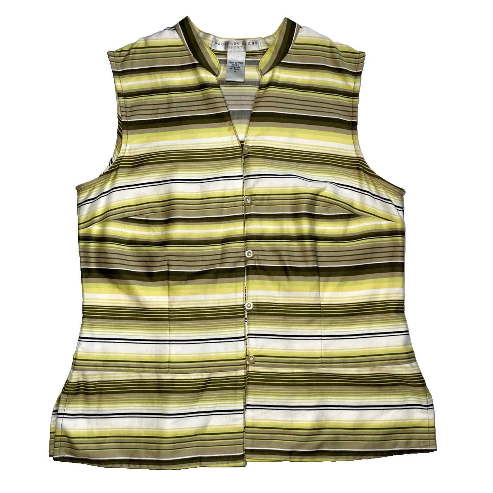 Blusas listradas casuais femininas Geoffrey Beene