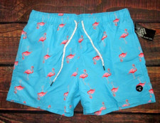 MENS MOLOKAI SURF FLAMINGO DRAWSTRING LINED SWIM BOARD SHORTS SIZE L