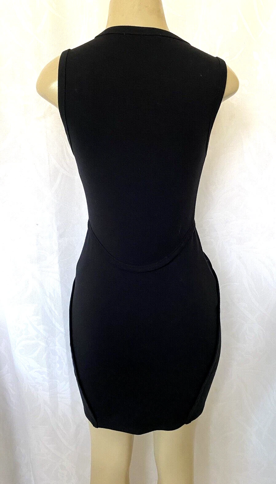 Abito T by Alexander Wang Ponte con zip davanti nero tubino senza maniche tasche mini S