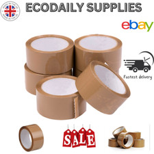 6 Rolls per Pack 50mm x 66m Brown Packaging Tape for Parcels and Boxes