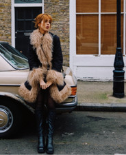 Charlotte Simone Little Puff Jacket Black/caramel Coat Xs Uk 8/10