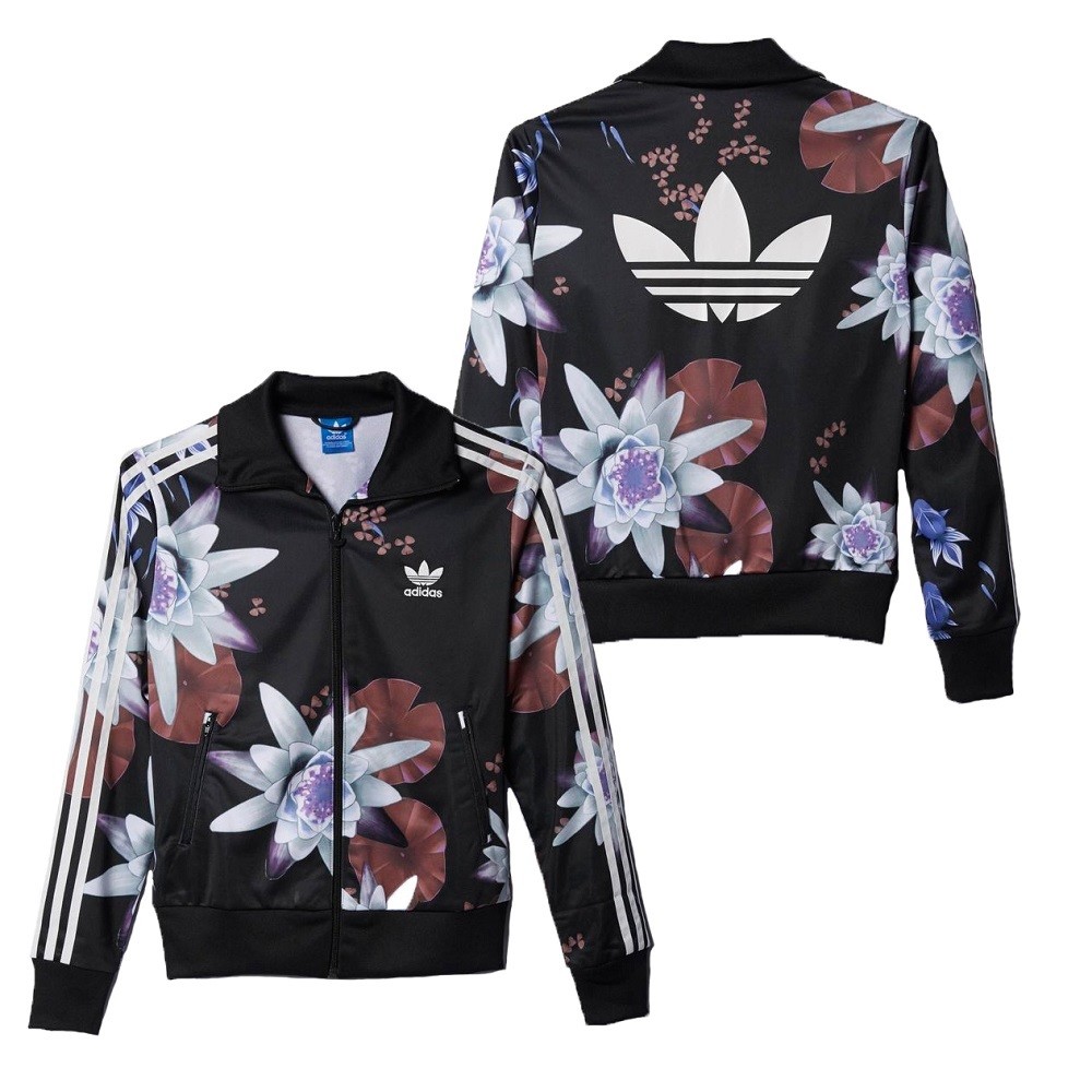 Адидас с цветами. Adidas Firebird Damen Jacke Black Lotus Floral майка. Adidas Floral принт. Adidas Lotus. Adidas Firebird Damen Jacke Black Lotus Floral.