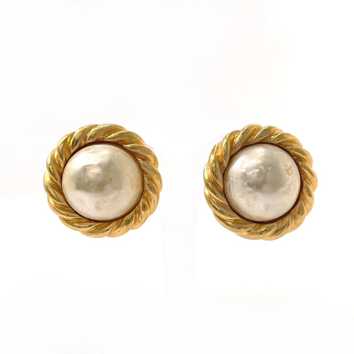 CELINE Earring metal/Fake pearl Accessories Women vintage