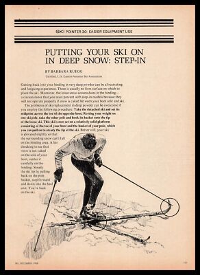 1968 Barbara Ruegg Certified Snow Ski Instructor ''Step-in'' Article Print Ad