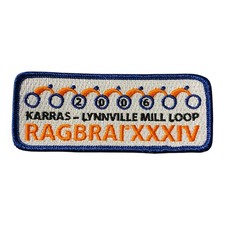 2006 RAGBRAI XXXIV CENTURY LOOP KARRAS PATCH REGISTERS BICYCLING IOWA MINT NOS