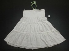 OLD NAVY Dress Girl's Size XL Smock Halter Tie White Tier Tunic new