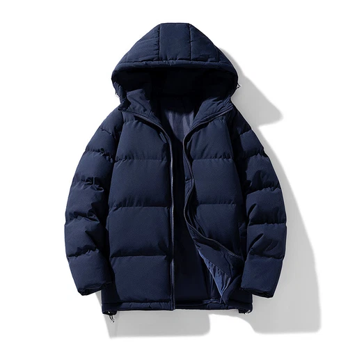 Men's Cotton Padded Winter Short Warm Outwear Jacket Hooded Casual Thermal Coat - Picture 8 of 34