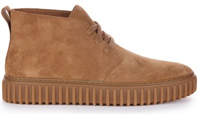 Clarks Torhill Desert Boot Ribbed Outsole Soft Leather Cognac Mens 