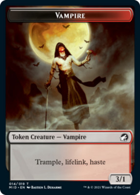 FOIL VAMPIRE / WOLF TOKEN mtg NM Innistrad: Midnight Hunt