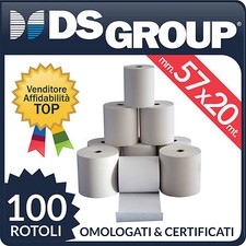 100 ROTOLI TERMICI mm. 57x20 mt x POS CARTA  ALTA QUALITA'