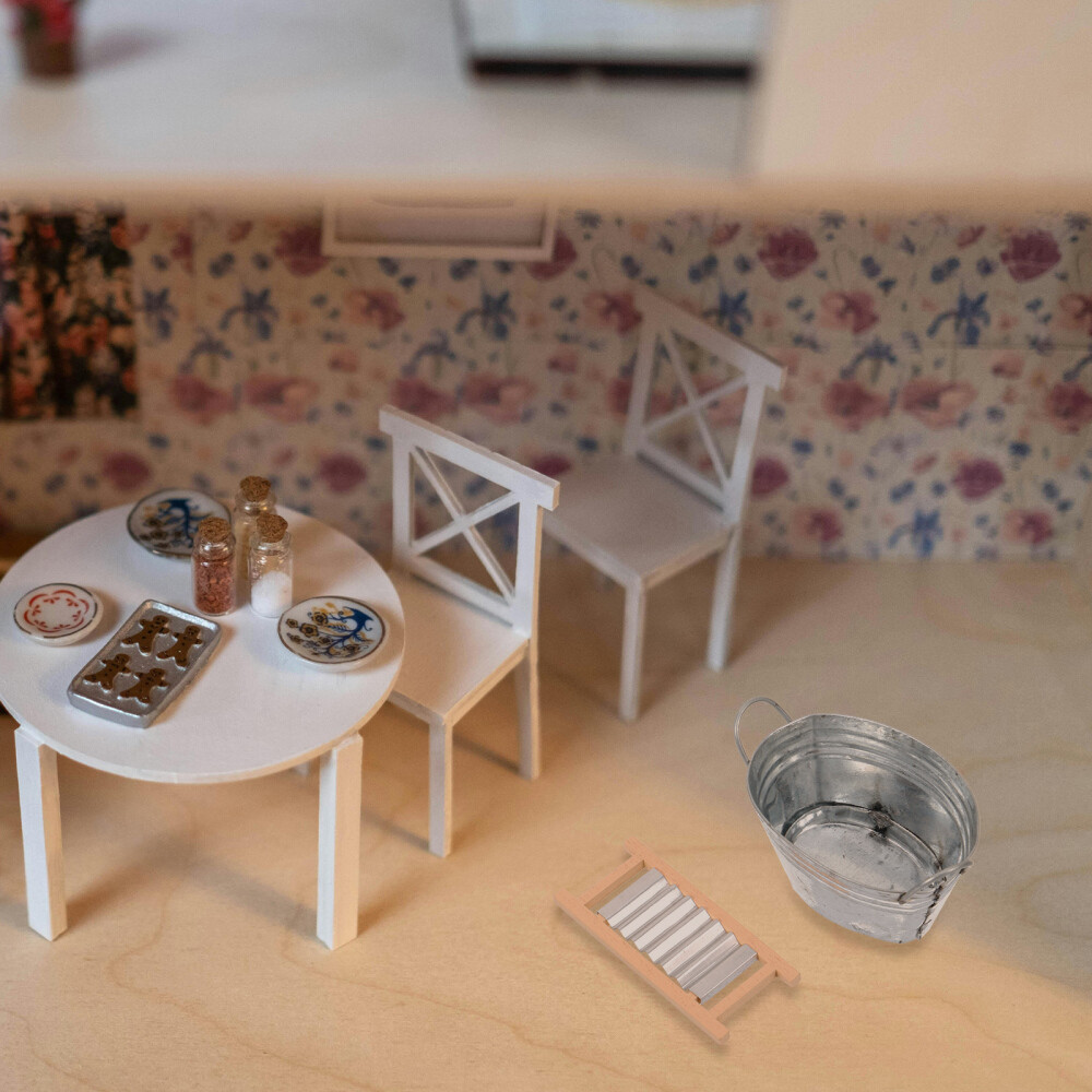 Doll House Props Wood Child Miniature Laundry Basin Dollhouse Decor eBay