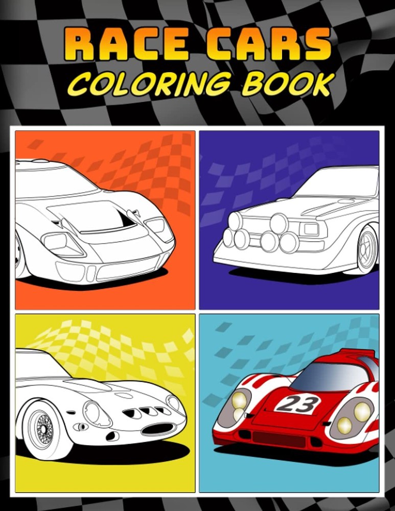 Race Cars Coloring Book: A Collection of 40+ Cool Sports Cars, S