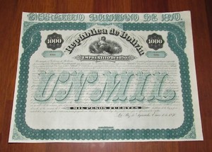 Bestseller Bolivia 1870 1000 Pesos Government Emprestito Share Certificate Stock Bond Mind Blowing First Aksarapublic Com