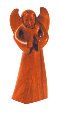 Holzfigur ''Segnender Engel'' - Suar Holz - Kunsthandwerk aus Bali - 20cm