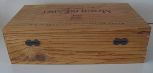 Scatola vino cadetto Mouton rivestita in rame portagioie whatnot box - Foto 5 di 5