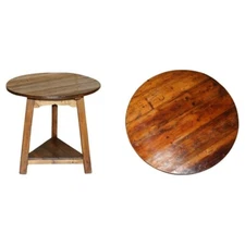 19TH CENTURY PRIMATIVE PINE CRICKET TABLE STUNNING TIMBER PATINA MUST SEE PICS