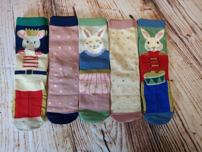 Mini Boden 5 Pack Nutcracker Socks Girls US Size 12.5-3.5