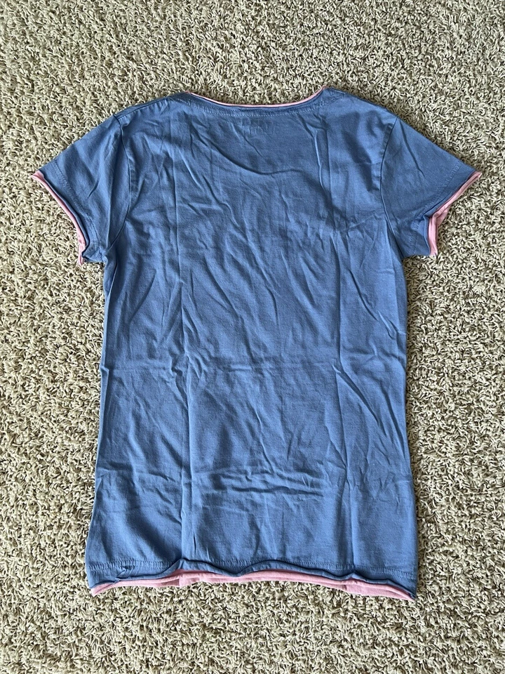 LAZY ONE Junior Fitted Tee Sleep Night Shirt Blue Moose Heart Peace size Small - Image 2 of 3