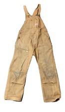 VTG Round House Men  s Canvas Double Front Overllas Size 38 X 30 Made USA