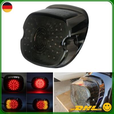 Für Harley Sportster Dyna Fat Boy E Glide Ab 99 Motorrad Rücklicht LED Schwarz