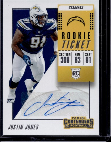 2018 Panini Contenders #141 Justin Jones RC Auto NM-MT D