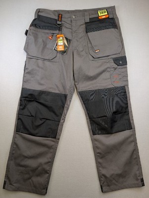 Scruffs Worker Plus Hose Herren 38R Graphitgrau Neu mit Etikett Workwear Cargo